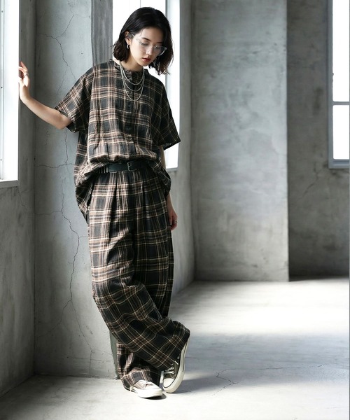 antiqua(アンティカ)の「チェック柄 シャツ(シャツ/ブラウス・レディース・ブラックミックス/マルチ・ONESIZE)」の3枚目の写真