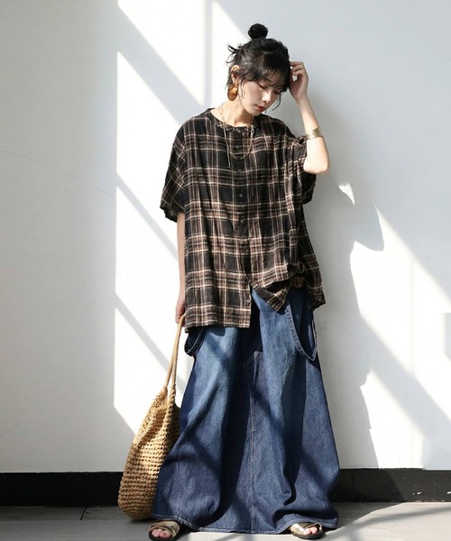 antiqua(アンティカ)の「チェック柄 シャツ(シャツ/ブラウス・レディース・ブラックミックス/マルチ・ONESIZE)」の5枚目の写真