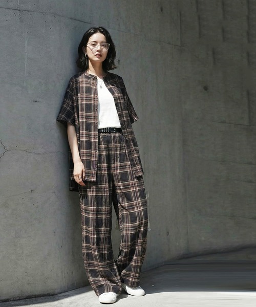 antiqua(アンティカ)の「チェック柄 シャツ(シャツ/ブラウス・レディース・ブラックミックス/マルチ・ONESIZE)」の7枚目の写真
