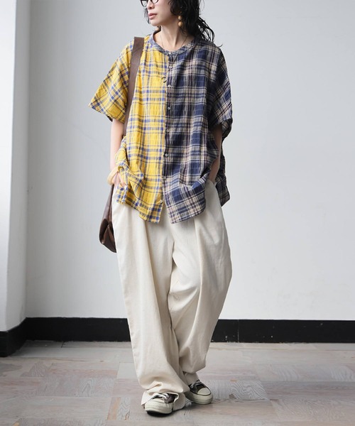 antiqua(アンティカ)の「チェック柄 シャツ(シャツ/ブラウス・レディース・ブラックミックス/マルチ・ONESIZE)」の9枚目の写真