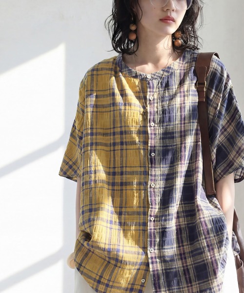 antiqua(アンティカ)の「チェック柄 シャツ(シャツ/ブラウス・レディース・ブラックミックス/マルチ・ONESIZE)」の20枚目の写真
