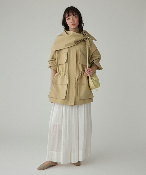 BABYLONE（バビロン）の「【撥水・UVカット】ダブルクロスブルゾン（ブルゾン・レディース・ベージュ/カーキ・フリー）」の6枚目の写真