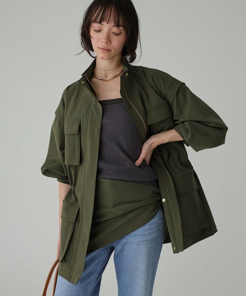 BABYLONE（バビロン）の「【撥水・UVカット】ダブルクロスブルゾン（ブルゾン・レディース・ベージュ/カーキ・フリー）」の11枚目の写真