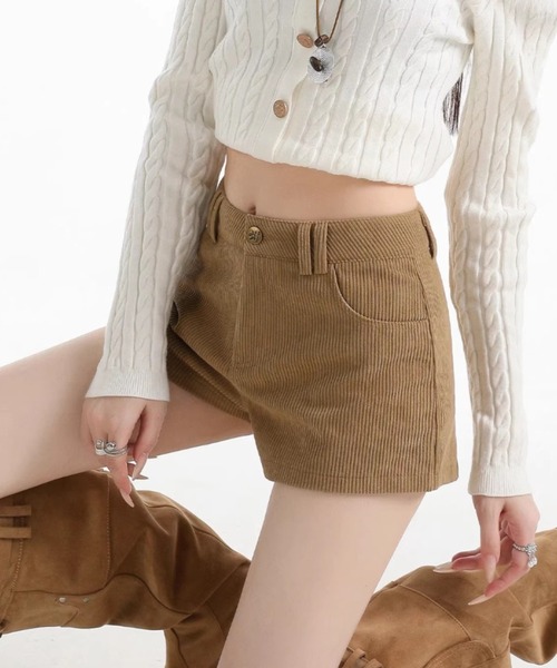 gossip!ロサンゼルス(ゴシップロサンゼルス)の「ヴィンテージコーデュロイハイウエストシンプルカジュアルショートパンツ(その他パンツ・レディース・ブラウン/ベージュ/ブラック・M/S/L)」の10枚目の写真