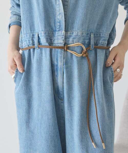 AMERICAN HOLIC（アメリカンホリック）の「メタルポイントサッシュベルト（ベルト・レディース・ライトベージュ/ブラック/ブラウン・FREE）」の2枚目の写真