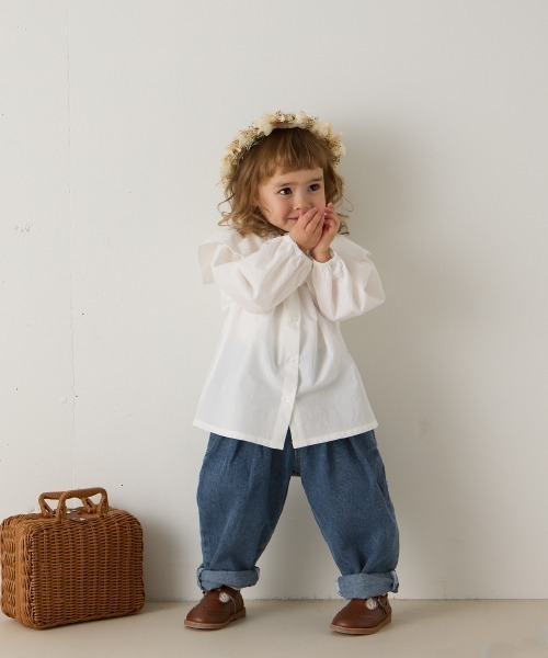 riziere（リジェール）の「ストーンウォッシュテーパードデニムパンツ（デニムパンツ・キッズ・ブルー・110/120/130/140/150/90/100）」の8枚目の写真