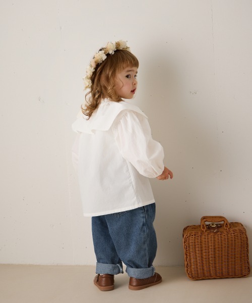 riziere（リジェール）の「ストーンウォッシュテーパードデニムパンツ（デニムパンツ・キッズ・ブルー・110/120/130/140/150/90/100）」の12枚目の写真