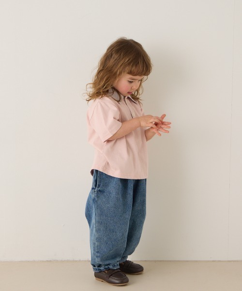 riziere（リジェール）の「ストーンウォッシュテーパードデニムパンツ（デニムパンツ・キッズ・ブルー・110/120/130/140/150/90/100）」の14枚目の写真