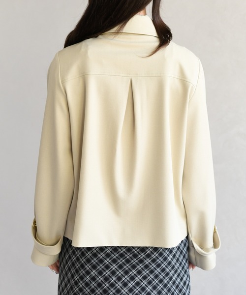 31 Sons de mode（トランテアン　ソン　ドゥ　モード）の「2026春夏新作 リボンタイ付きブルゾン（ブルゾン・レディース・ベージュ/インディゴブルー・ﾌﾘ-）」の10枚目の写真