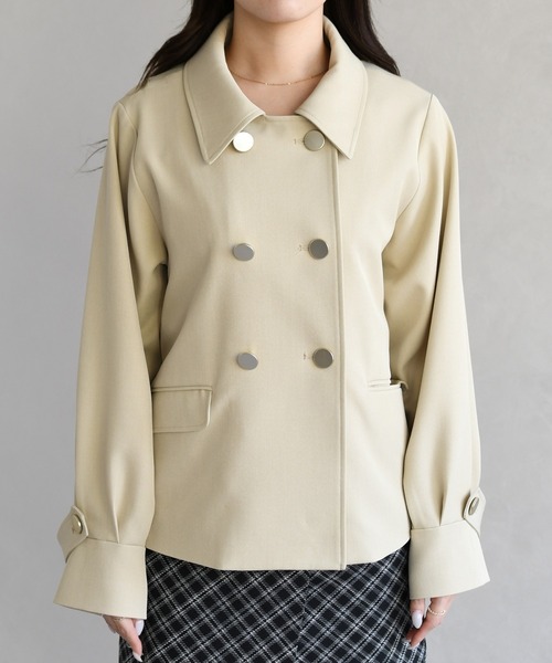 31 Sons de mode（トランテアン　ソン　ドゥ　モード）の「2026春夏新作 リボンタイ付きブルゾン（ブルゾン・レディース・ベージュ/インディゴブルー・ﾌﾘ-）」の14枚目の写真