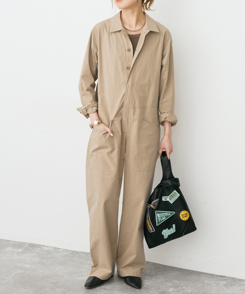 Spick & Span（スピックアンドスパン）の「コットンボイラースーツ（つなぎ/オールインワン・レディース・ピンク/ベージュ・FREE）」の19枚目の写真