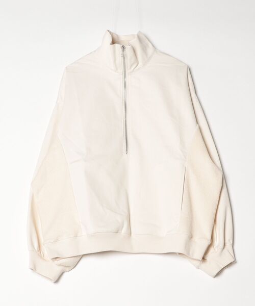 my beautiful landlet(マイビューティフルランドレット)の「【my beautiful landlet】COTTON & POLYESTER × SWEAT HALF ZIP(その他トップス・メンズ・ブラック/グリーン/キナリ・1/0)」の14枚目の写真