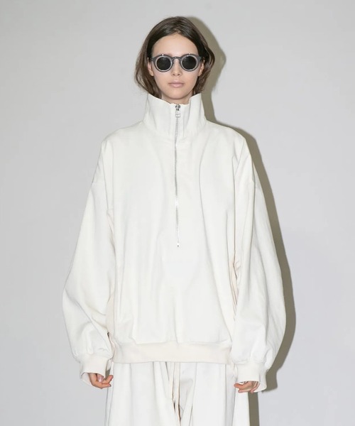 my beautiful landlet(マイビューティフルランドレット)の「【my beautiful landlet】COTTON & POLYESTER × SWEAT HALF ZIP(その他トップス・メンズ・ブラック/グリーン/キナリ・1/0)」の5枚目の写真