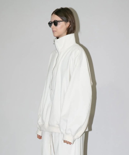 my beautiful landlet(マイビューティフルランドレット)の「【my beautiful landlet】COTTON & POLYESTER × SWEAT HALF ZIP(その他トップス・メンズ・ブラック/グリーン/キナリ・1/0)」の6枚目の写真