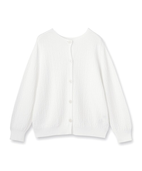 INDIVI（インディヴィ）の「【前後2WAY／洗える】凹凸編地カーディガンニット（カーディガン/ボレロ・レディース・オフホワイト/ブラック・38/13/05）」の8枚目の写真