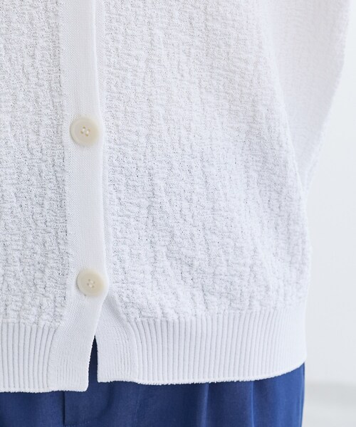 INDIVI（インディヴィ）の「【前後2WAY／洗える】凹凸編地カーディガンニット（カーディガン/ボレロ・レディース・オフホワイト/ブラック・38/13/05）」の7枚目の写真