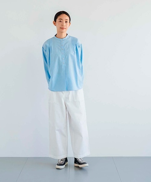 D(ディー)の「コットンポリエステルタックシャツ(シャツ/ブラウス・レディース・イエロー/ブルー/ラベンダー・MEDIUM)」の14枚目の写真