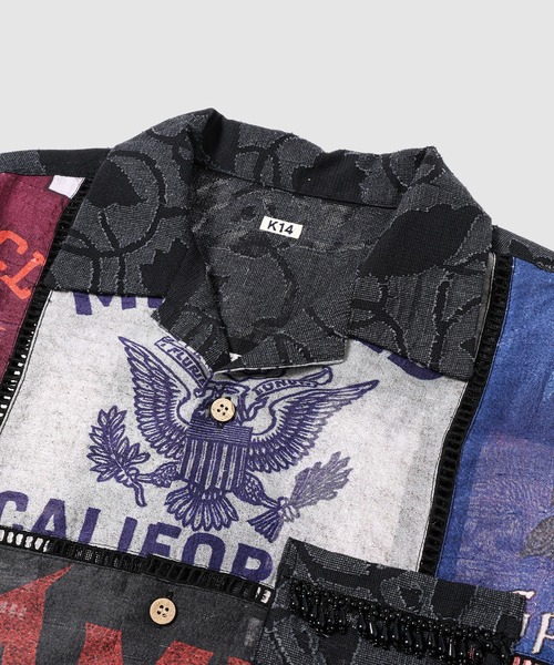 KHOKI（コッキ）の「Patchworked Silk Shirt（シャツ/ブラウス・メンズ・ホワイト/ブラック・3）」の4枚目の写真