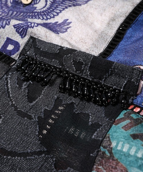 KHOKI（コッキ）の「Patchworked Silk Shirt（シャツ/ブラウス・メンズ・ホワイト/ブラック・3）」の5枚目の写真