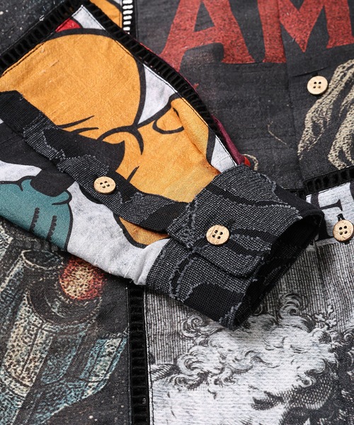 KHOKI（コッキ）の「Patchworked Silk Shirt（シャツ/ブラウス・メンズ・ホワイト/ブラック・3）」の7枚目の写真