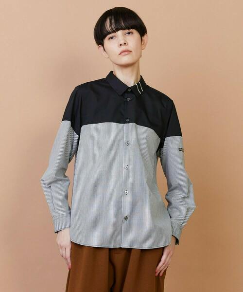 FRAPBOIS（フラボア）の「マリーンシャツ（シャツ/ブラウス・レディース・ブラック/ネイビー・1/2）」の2枚目の写真