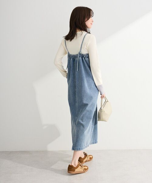 Green　Parks（グリーンパークス）の「デニムキャミワンピース（ワンピース・レディース・インディゴブルー/ブラック・FREE）」の9枚目の写真