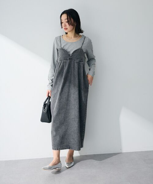 Green　Parks（グリーンパークス）の「デニムキャミワンピース（ワンピース・レディース・インディゴブルー/ブラック・FREE）」の15枚目の写真