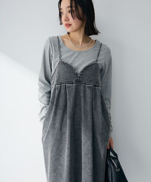 Green　Parks（グリーンパークス）の「デニムキャミワンピース（ワンピース・レディース・インディゴブルー/ブラック・FREE）」の18枚目の写真