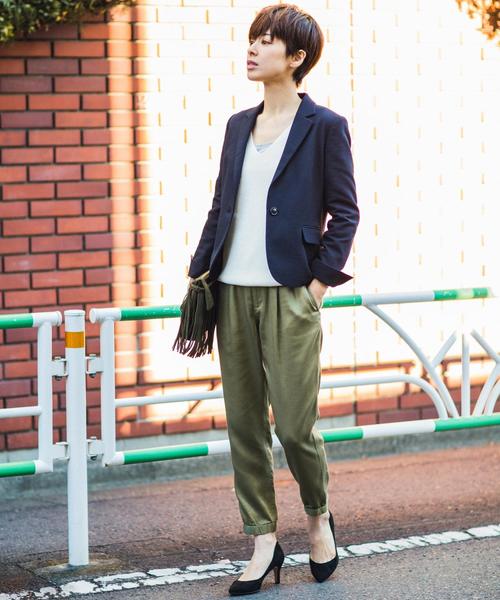 green label relaxing（グリーンレーベルリラクシング）の「◆CF LYチノ ドロストパンツ② ◆（チノパンツ・レディース・ベージュ/オリーブ/ネイビー/クリーム/ダークグリーン/ブラック/ライトグレー/ピンク/その他1/その他2/その他3/その他4・36/34/40/42/44/38）」の15枚目の写真