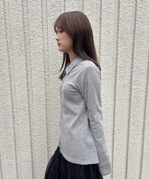 merrylatte(メリーラテ)の「NEP RIB CARDIGAN【IROHANI】(カーディガン/ボレロ・レディース・グレー・FREE)」の13枚目の写真
