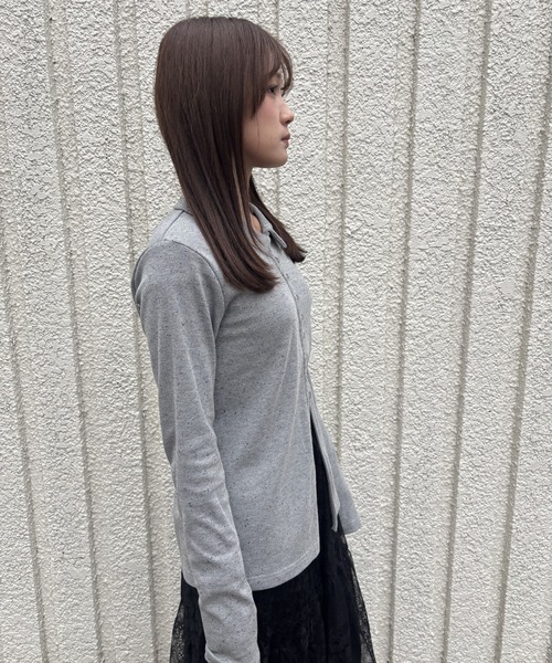 merrylatte(メリーラテ)の「NEP RIB CARDIGAN【IROHANI】(カーディガン/ボレロ・レディース・グレー・FREE)」の15枚目の写真