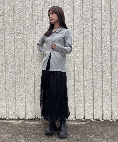 merrylatte(メリーラテ)の「NEP RIB CARDIGAN【IROHANI】(カーディガン/ボレロ・レディース・グレー・FREE)」の20枚目の写真