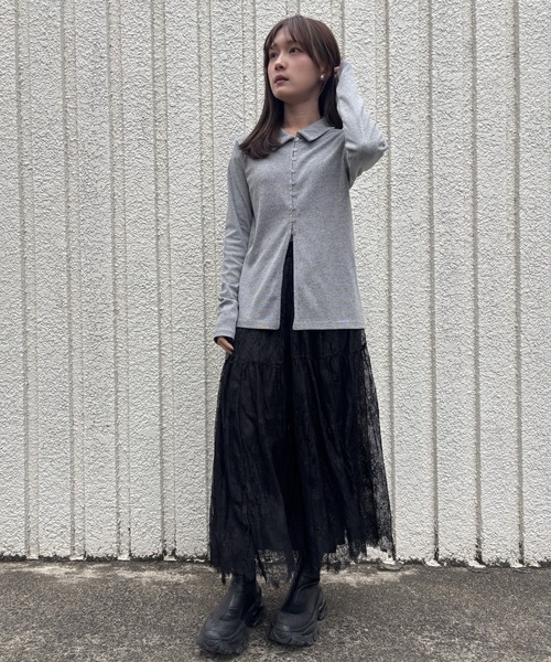 merrylatte(メリーラテ)の「NEP RIB CARDIGAN【IROHANI】(カーディガン/ボレロ・レディース・グレー・FREE)」の21枚目の写真