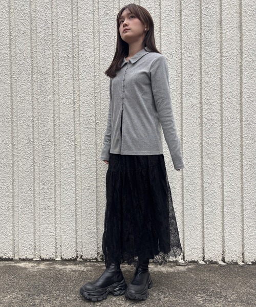 merrylatte(メリーラテ)の「NEP RIB CARDIGAN【IROHANI】(カーディガン/ボレロ・レディース・グレー・FREE)」の22枚目の写真