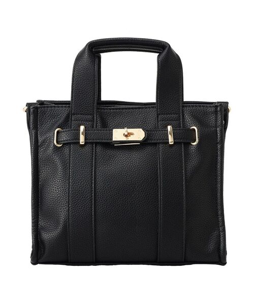 Green Parks(グリーンパークス)の「2WAYベルトミニトート(トートバッグ・レディース・ブラック/アイボリー・FREE)」の2枚目の写真