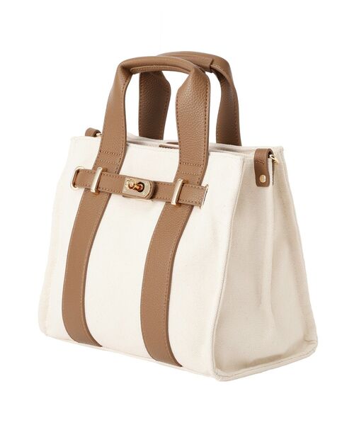 Green Parks(グリーンパークス)の「2WAYベルトミニトート(トートバッグ・レディース・ブラック/アイボリー・FREE)」の5枚目の写真