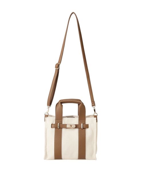 Green Parks(グリーンパークス)の「2WAYベルトミニトート(トートバッグ・レディース・ブラック/アイボリー・FREE)」の10枚目の写真