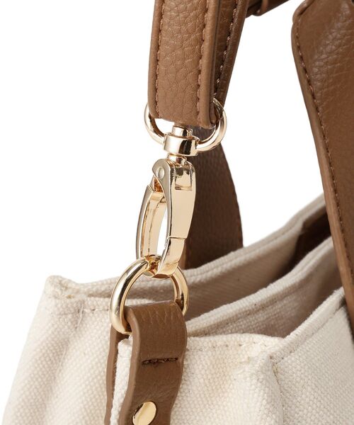 Green Parks(グリーンパークス)の「2WAYベルトミニトート(トートバッグ・レディース・ブラック/アイボリー・FREE)」の12枚目の写真