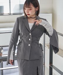 Mavie..7 | 【Mavie..7】サイドレースUPジャケット(テーラードジャケット)