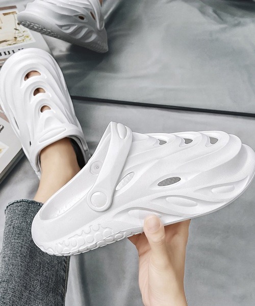 WESTBOY(ウエストボーイ)の「軽量 バックストラップ クロッグ サボ ビーチサンダル スリッポン WO26S4SD06(サンダル・メンズ・ホワイト/ベージュ/ブラック・S/M/L)」の2枚目の写真