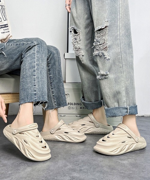 WESTBOY(ウエストボーイ)の「軽量 バックストラップ クロッグ サボ ビーチサンダル スリッポン WO26S4SD06(サンダル・メンズ・ホワイト/ベージュ/ブラック・S/M/L)」の5枚目の写真