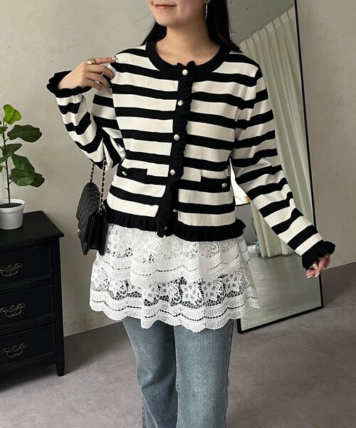 prose verse（プロズヴェール）の「フラワーレースレイヤードミニスカート（スカート・レディース・オフホワイト・MEDIUM/LARGE）」の19枚目の写真