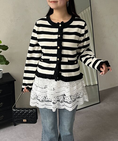 prose verse（プロズヴェール）の「フラワーレースレイヤードミニスカート（スカート・レディース・オフホワイト・MEDIUM/LARGE）」の20枚目の写真