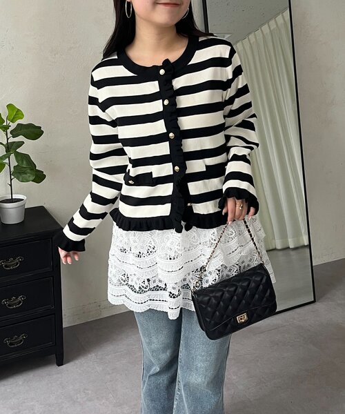 prose verse（プロズヴェール）の「フラワーレースレイヤードミニスカート（スカート・レディース・オフホワイト・MEDIUM/LARGE）」の21枚目の写真