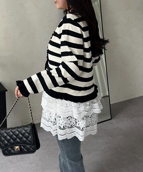 prose verse（プロズヴェール）の「フラワーレースレイヤードミニスカート（スカート・レディース・オフホワイト・MEDIUM/LARGE）」の12枚目の写真