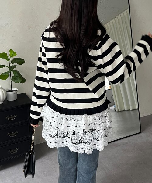 prose verse（プロズヴェール）の「フラワーレースレイヤードミニスカート（スカート・レディース・オフホワイト・MEDIUM/LARGE）」の13枚目の写真