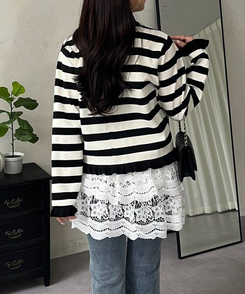 prose verse（プロズヴェール）の「フラワーレースレイヤードミニスカート（スカート・レディース・オフホワイト・MEDIUM/LARGE）」の14枚目の写真