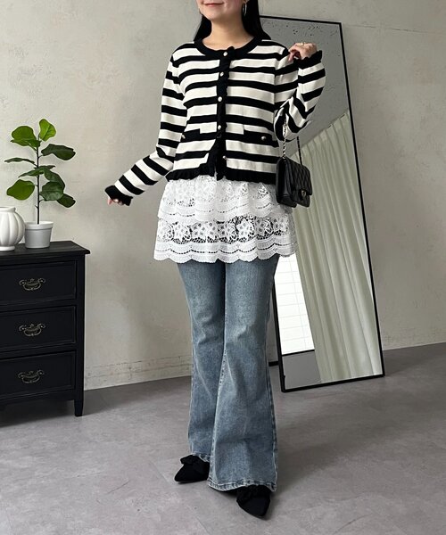 prose verse（プロズヴェール）の「フラワーレースレイヤードミニスカート（スカート・レディース・オフホワイト・MEDIUM/LARGE）」の16枚目の写真