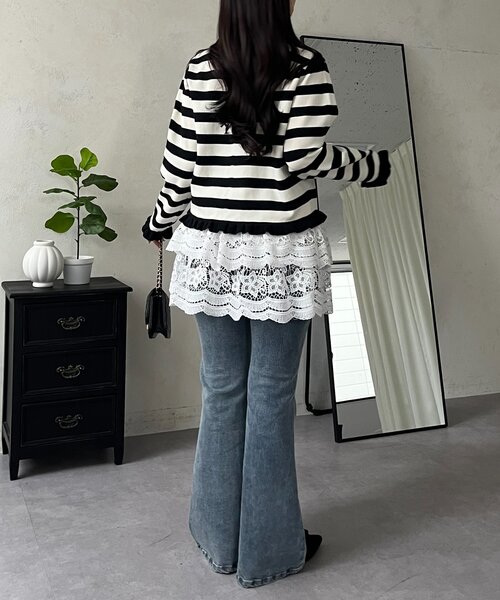 prose verse（プロズヴェール）の「フラワーレースレイヤードミニスカート（スカート・レディース・オフホワイト・MEDIUM/LARGE）」の8枚目の写真