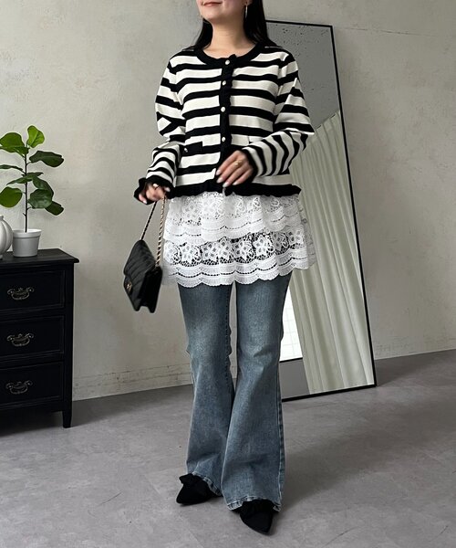 prose verse（プロズヴェール）の「フラワーレースレイヤードミニスカート（スカート・レディース・オフホワイト・MEDIUM/LARGE）」の10枚目の写真